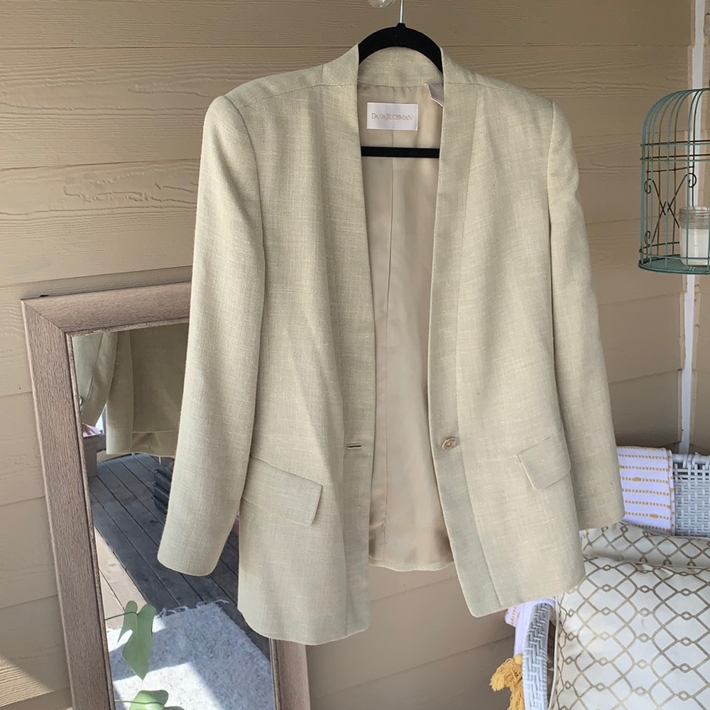 Vintage linen neutral blazer